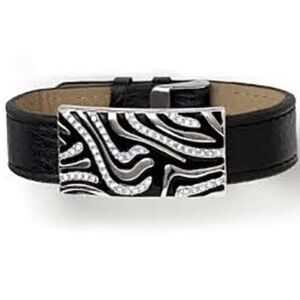 NWOT Lia Sophia "Fierce" Cut Crystal Black Buckle Bracelet